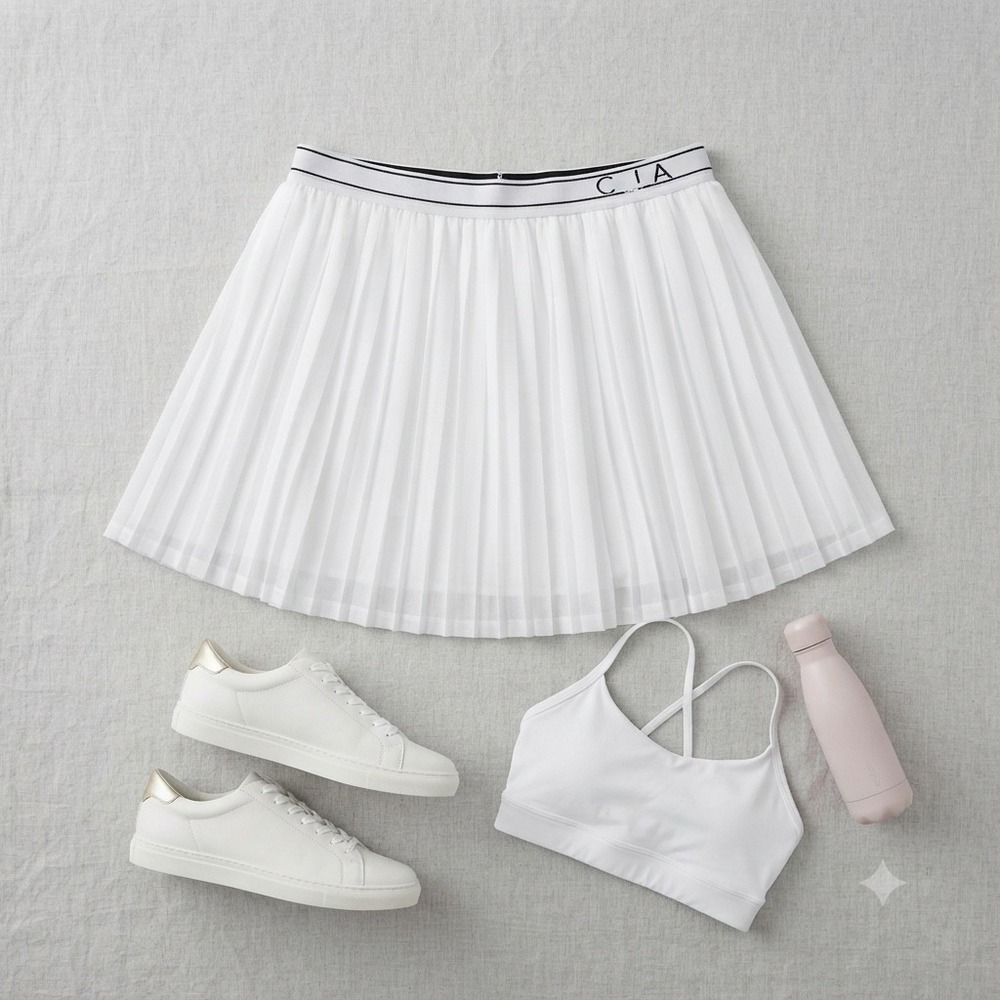 CALIA Pleated Mesh Skort Womens XL Pure White Tennis Court Athletic Skirt NWT - Picture 1 of 10